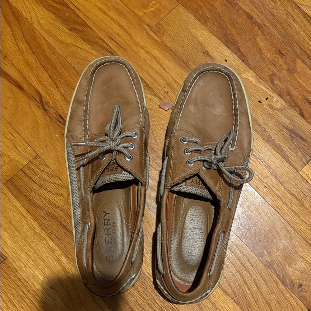 Sperry Tan Leather Boat Shoes